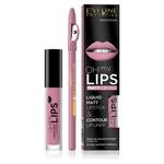 Eveline Cosmetics Oh My Lips zestaw do makijażu ust matowa pomadka w płynie i konturówka 03 Rose Nude (P1) w sklepie internetowym Estetic Dent