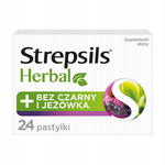 Strepsils Herbal pastylki do ssania łagodzące podrażnione gardło i struny głosowe suplement diety Bez Czarny i Jeżówka 24szt. (P1) w sklepie internetowym Estetic Dent