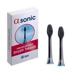 Alfa Sonic Replacement Brush Heads black 2 szt. - końcówki do szczoteczki sonicznej Alfa Sonic, czarne w sklepie internetowym Estetic Dent