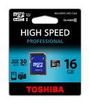 Karta pamięci microSD SDHC 16GB class 10 UHS Toshiba z adapterem w sklepie internetowym Krzytronik.pl 