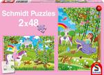 Puzzle 2 x 48 el. Księżniczka w zamkowym ogrodzie w sklepie internetowym TerazGry.pl