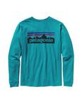 Męska koszulka z długim rękawem Patagonia Long-Sleeved P-6 Logo T-Shirt turkusowy, Rozmiar - M, Kolor - Turkusowy w sklepie internetowym 3210sport.pl