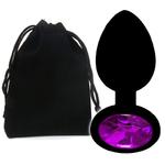 Korek analny silikonowy czarny z kryształem fioletowym w sklepie internetowym sendgroup.love