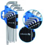 Zestaw kluczy kątowych długich Torx CrV HOGERT, klucze torx 9szt w sklepie internetowym Coolmarket