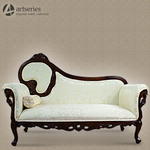 Piękna sofa stylowa, antyczna kanapa drewniana, tapicerowana w sklepie internetowym Artseries.pl