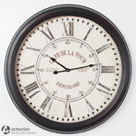 Duży okrągły wskazówkowy zegar ścienny 80547 kolor czarno bordowy w sklepie internetowym Artseries.pl