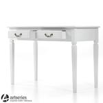 Stylowa konsola drewniana, stolik z dwoma szufladami, biurko białe 60755 w sklepie internetowym Artseries.pl