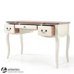 Prowansalskie białe biurko stylowe z litego drewna z jesionowym blatem w sklepie internetowym Artseries.pl