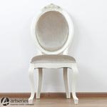 Drewniane, białe krzesło stylowe wykończone elegancką tapicerką 121004 w sklepie internetowym Artseries.pl