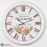 Okrągły duży zegar z motywem róży 80545 prowansja w sklepie internetowym Artseries.pl