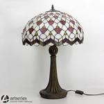 Wielka lampa witrażowa 83949 okrągły szklany abażur w sklepie internetowym Artseries.pl