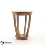 Okrągły stolik stylowy, kawowy w stylu kolonialnym z drewna 96490 w sklepie internetowym Artseries.pl