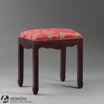 Stylowy taboret tapicerowany, drewniany, krzesełko z drewna 163003 w sklepie internetowym Artseries.pl