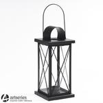 Mały, stylowy, czarny lampion z metalu, latarnia 86523 w sklepie internetowym Artseries.pl
