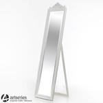 Stylowe lustro stojące w bielonej, przecieranej ramie do sypalni, przedpokoju w sklepie internetowym Artseries.pl
