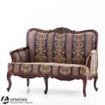 Sofa premium, dwuosobowa 163029 stylizowana z pełnego drewna w sklepie internetowym Artseries.pl
