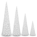 Komplet 4 białych drzewek bożonarodzeniowych 110636 w sklepie internetowym Artseries.pl