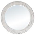Okrągłe lustro z białą, przecierana ramą 116679 w sklepie internetowym Artseries.pl