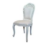 Białe stylowe krzesło rzeźbione, drewniane, do stołu salonu 117210 w sklepie internetowym Artseries.pl