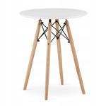 Biały okrągły stół kawowy, stolik, drewniane nogi, dom, biuro| 60x60x72 cm w sklepie internetowym Artseries.pl