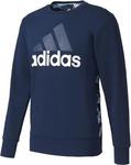 Bluza męska Essentials Linear Aop Crew French Terry Adidas (granatowa) / Tanie RATY w sklepie internetowym Sport-Shop.pl