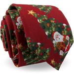 Krawat Męski Elegancki Świąteczny na Święta Bożego Narodzenia czerwony z motywem Świątecznym G672 w sklepie internetowym swiat-koszul.pl