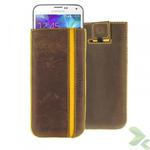 Valenta Pocket Stripe Vintage - Skórzane etui wsuwka Samsung Galaxy S5, Sony Xperia Z i inne (brązowy) w sklepie internetowym Fantastyczne-Zakupy.pl