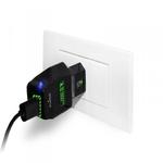 PURO Travel Fast Charger - Przenośna ładowarka sieciowa 2 x USB, 2.4 A z niebieskim podświetleniem LED (czarny) w sklepie internetowym Fantastyczne-Zakupy.pl