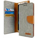 Mercury Canvas Diary - Etui Samsung Galaxy S8 z kieszeniami na karty + stand up (szary/camel) w sklepie internetowym Fantastyczne-Zakupy.pl