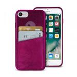 PURO Shine Pocket - Etui iPhone 8 / 7 / 6s / 6 z doklejaną kieszenią na karty (bordowy) w sklepie internetowym Fantastyczne-Zakupy.pl