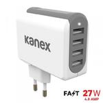 Kanex 4-Port USB Wall Charger - Ładowarka sieciowa z czterema portami USB 4,8 A, 27 W (biały/szary) w sklepie internetowym Fantastyczne-Zakupy.pl