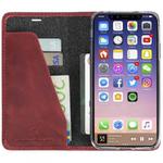 Krusell Sunne 4 Card FolioWallet - Skórzane etui iPhone X z kieszeniami na karty + stand up (Red) w sklepie internetowym Fantastyczne-Zakupy.pl