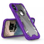 Zizo Proton Case - Pancerne etui iPhone X ze szkłem 9H na ekran (Purple/Trans Clear) w sklepie internetowym Fantastyczne-Zakupy.pl