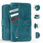 Zizo Slide Out Wallet Pouch - Skórzane etui iPhone X z kieszeniami na karty wewnątrz oraz na zewnątrz etui + stand up (Blue) w sklepie internetowym Fantastyczne-Zakupy.pl