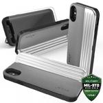 Zizo Retro Series - Etui iPhone X z kieszenią na karty + podstawka + szkło 9H na ekran (Gray/Silver) w sklepie internetowym Fantastyczne-Zakupy.pl