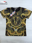 T shirt GOLD ORNAMENTS w stylu VERSACE ćwieki - czarny w sklepie internetowym Kidsbutik 