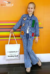 Katana jeans z naszywkami - niebieska w sklepie internetowym Kidsbutik 