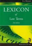 Lexicon of Law Terms w sklepie internetowym Booknet.net.pl