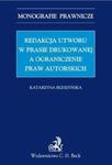 Redakcja utworu w prasie drukowanej a ograniczenie praw autorskich w sklepie internetowym Booknet.net.pl