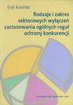 Rodzaje i zakres sektorowych wyłączeń zastosowania ogólnych reguł ochrony konkurencji w sklepie internetowym Booknet.net.pl