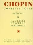 Chopin Complete Works XI Fantazja berceuse barcarolle CW XI Chopin w sklepie internetowym Booknet.net.pl