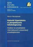 Gatunki hipertekstu w perspektywie tekstologicznej Analiza na przykładzie internetowych prezentacji przedsiębiorstw w sklepie internetowym Booknet.net.pl