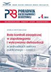 Rola kontroli zarządczej w zapobieganiu i wykrywaniu defraudacji w jednostkach sektora publicznego w sklepie internetowym Booknet.net.pl