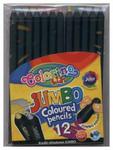 Kredki ołówkowe Colorino okrągłe Jumbo 12 kolorów + temperówka czarne w sklepie internetowym Booknet.net.pl