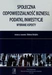 Społeczna odpowiedzialność biznesu podatki inwestycje w sklepie internetowym Booknet.net.pl