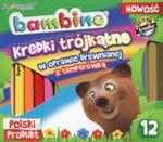 Kredki Bambino drewniane trójkątne 12 kolorów + temperówka w sklepie internetowym Booknet.net.pl