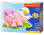 Puzzle MAXI Konturowe: Pink Baby Triceratops 12 w sklepie internetowym Booknet.net.pl