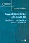 Kwestionariusze osobowości strategie i procedura konstruowania w sklepie internetowym Booknet.net.pl