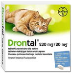BAYER DRONTAL dla kotów 230mg/20mg tabletki powlekane dla kotów - 1op. 2 tabletki w sklepie internetowym ekarmy24.pl