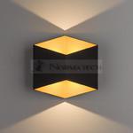 Lampa ogrodowa elewacyjna Kinkiet Zewnętrzny Nowoczesny TRIANGLES LED BLACK/GOLD 8141 NOWODVORSKI Lighting 2x5W IP54 metal aluminium czarna na budynek dwustronna oprawa oświetlenie zewnętrzne barwa w sklepie internetowym Normatech